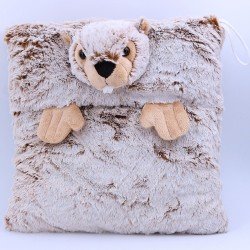 oreiller Marmotte ultra doux  avec fonction range pyjama pour les tout petits