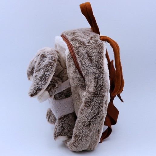 Sac à dos peluche ultra dou Lapin avec doudou amovible